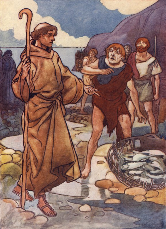 De ovänliga infödingarna vägrar till och med att ge honom lite flodfisk av Charles Robinson