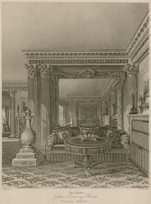 Alkoven, Golden Drawing Room, Carlton House, London av Charles Wild