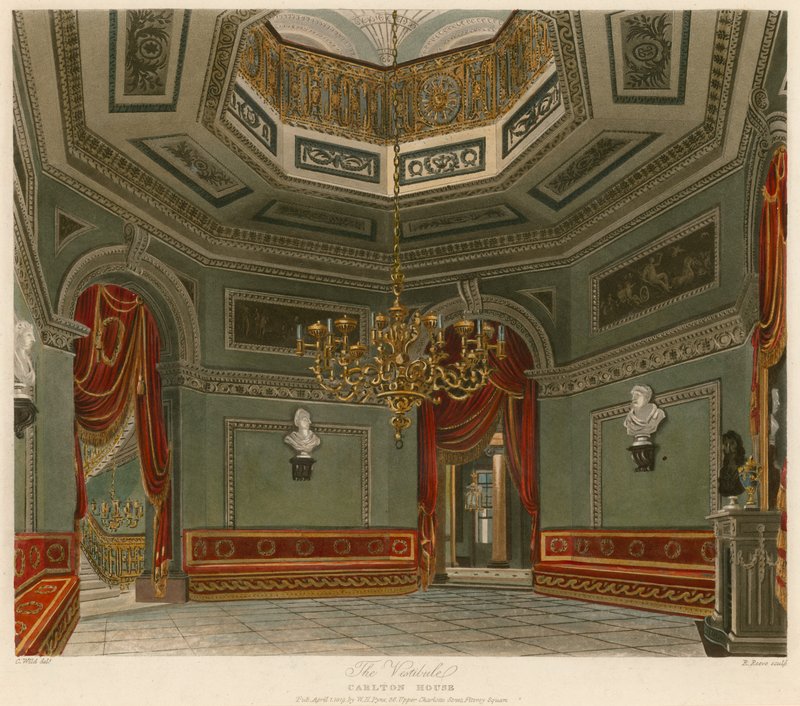 Vestibulen, Carlton House, London av Charles Wild