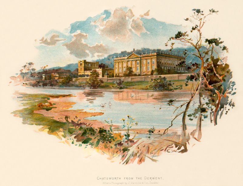 Chatsworth fra Derwentswed av Charles Wilkinson