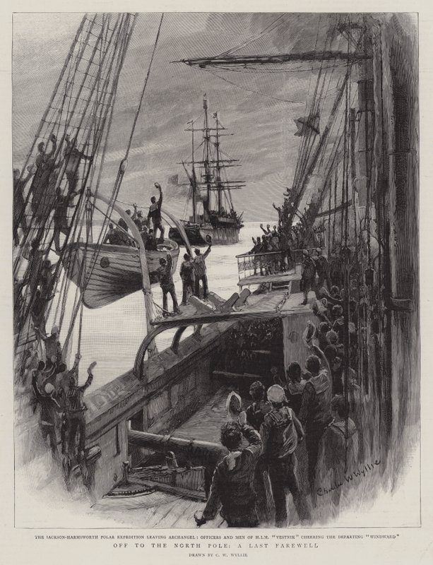 Iväg till Nordpolen, ett sista farväl av Charles William Wyllie