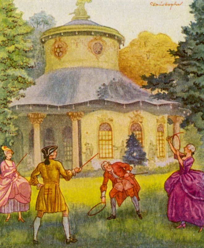 Chinesischer Pavillon / Kinesiska paviljongen (färglitografi) av Christophe (1856 1945)