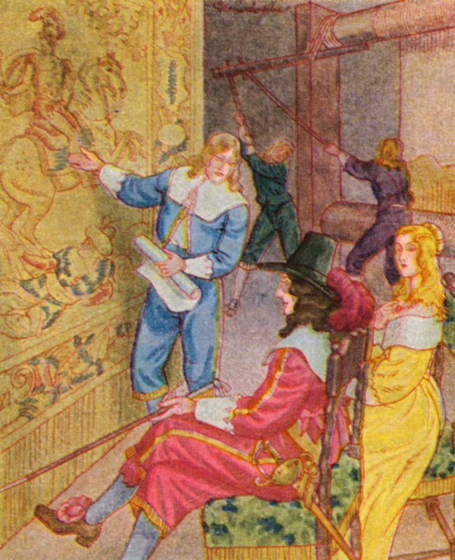 Gobelinwirkerei / Gobelinväveri (färglitografi) av Christophe (1856 1945)