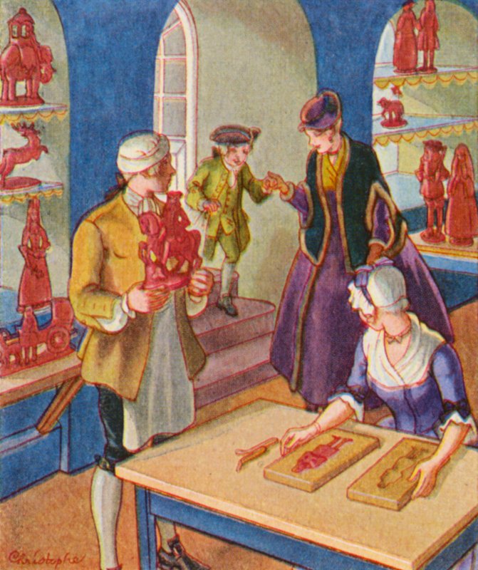 Lebzelter Und Wachszieher / Lebzelter och vaxdragare (färglitografi) av Christophe (1856 1945)