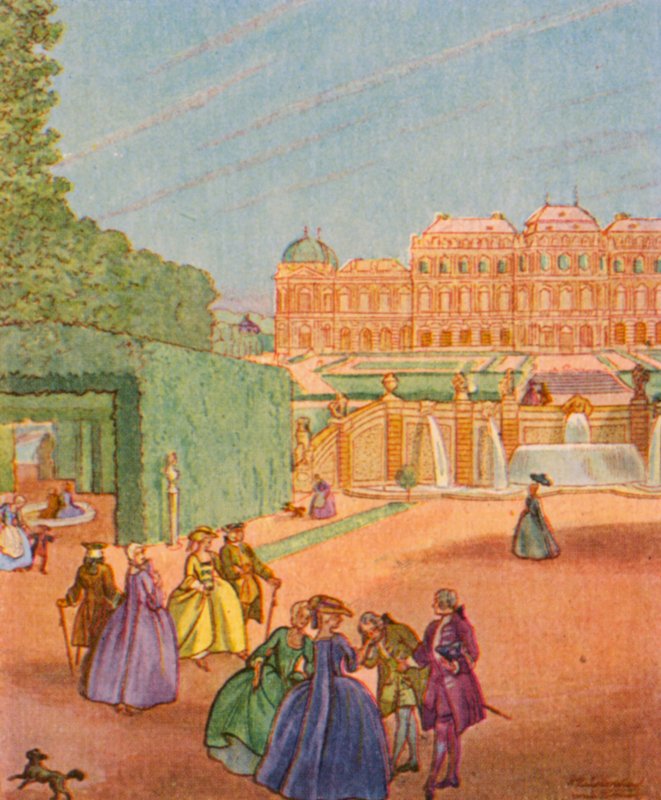Wasserkunst / Vattenkonst (färglitografi) av Christophe (1856 1945)