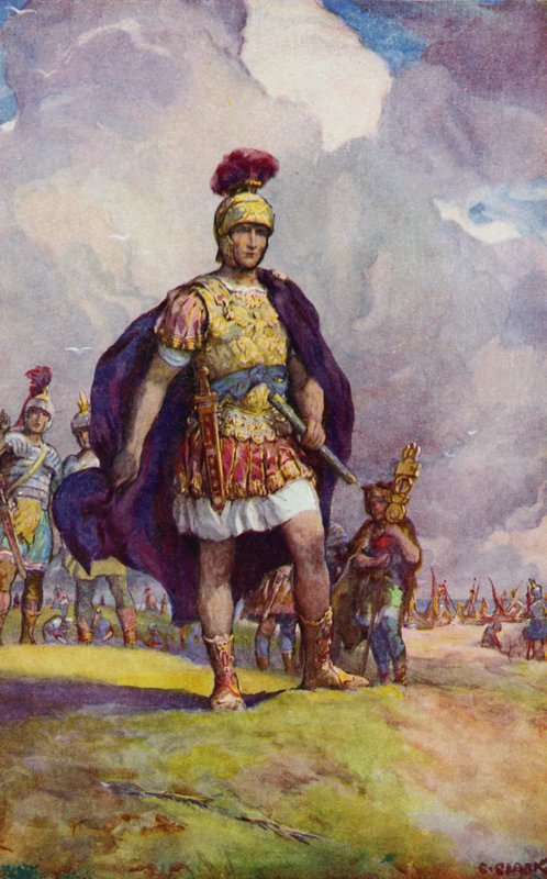 Julius Caesar anländer till Storbritannien och tittar ut över Kent. av Christopher Clark