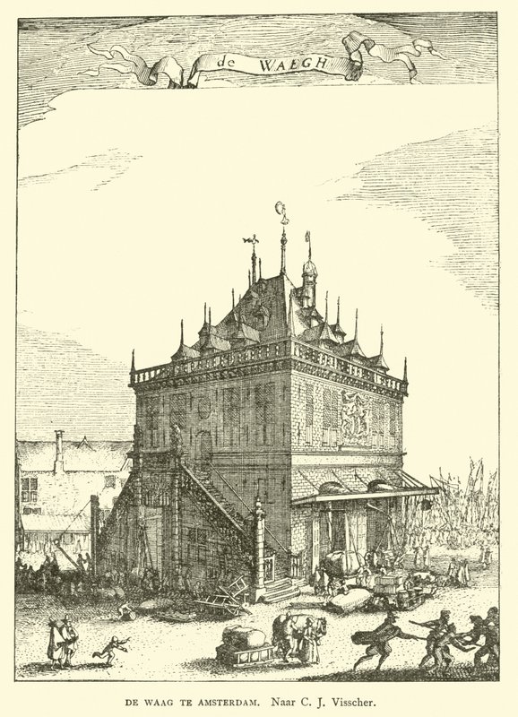 Waag (vägghuset) i Amsterdam av Claes Jansz Visscher