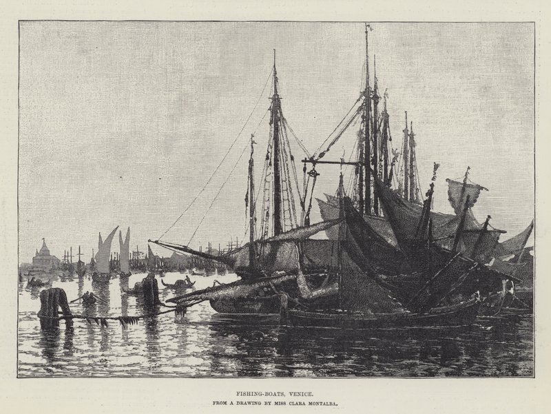 Fiskebåtar, Venedig av Clara Montalba