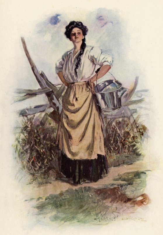 Vart är du på väg My Pretty Maid (färg litho) av Clarence F. Underwood