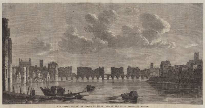 Gamla London Bridge av Claude de Jongh