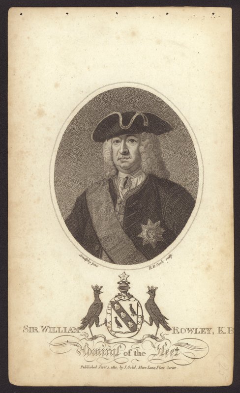 Sir William Rowley, brittisk amiral (gravyr) av Claude Arnulphy
