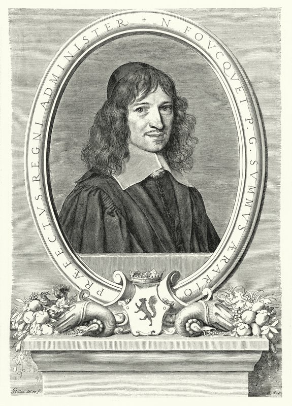 Nicolas Fouquet, finansintendent i Frankrike under Ludvig XIV (gravyr) av Claude Mellan