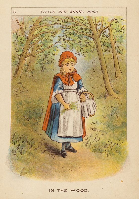 Rödluvan (färglitografi) av Constance Haslewood