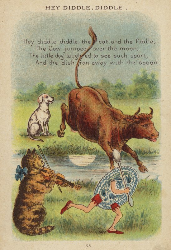 Nursery rim: Hey Diddle, Diddle (chromolitho) av Constance Haslewood