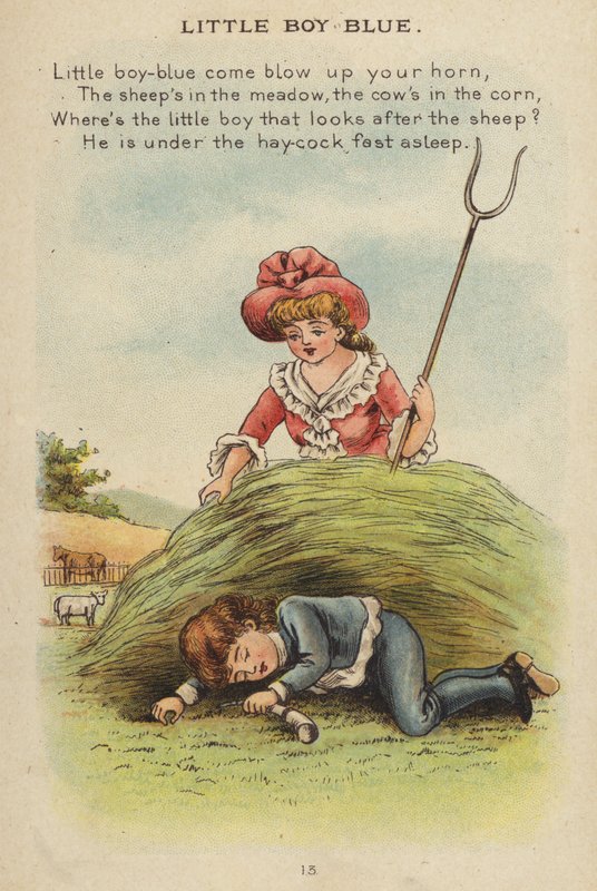 Nursery rim: Little Boy Blue (chromolitho) av Constance Haslewood