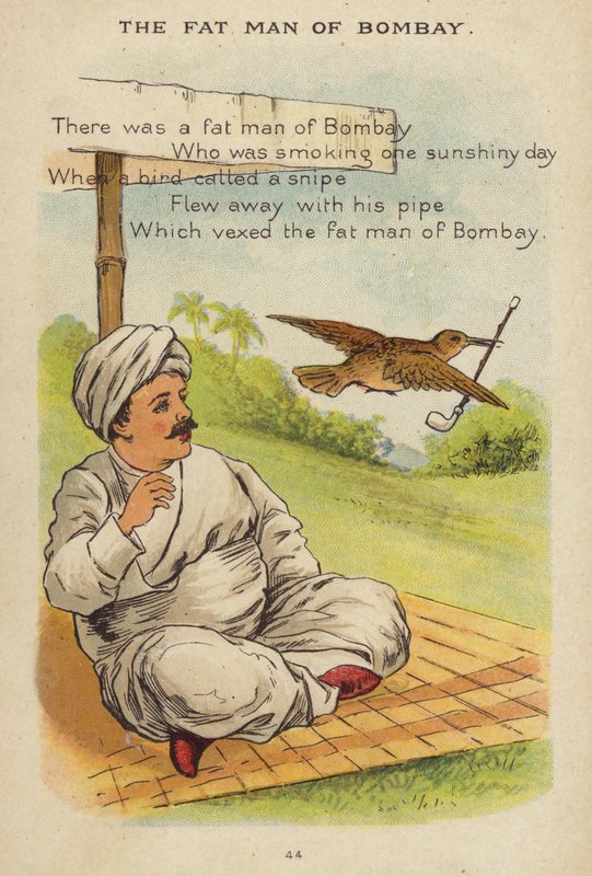 Nursery rim: The Fat Man Of Bombay (chromolitho) av Constance Haslewood