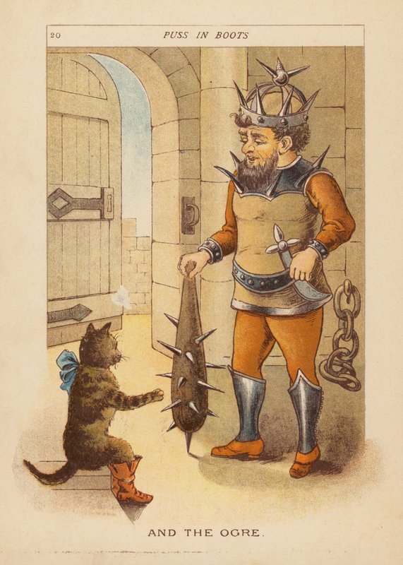 Mästerkatten i stövlar (färglitografi) av Constance Haslewood