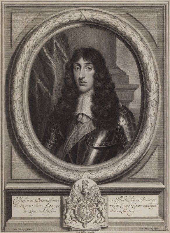 Henry Stuart, hertig av Gloucester, yngste son till kung Karl I (gravyr) av Cornelis II Van Dalen