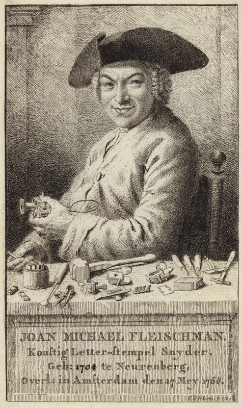 Porträtt av Johann Michael Fleischmann av Cornelis van Noorde