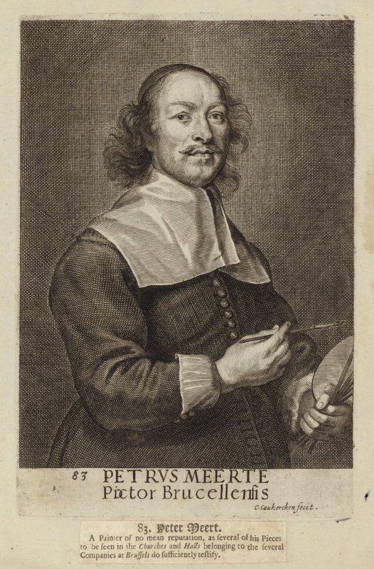 Peter Meert, flamländsk målare. Gravyr av Cornelis van Caukercken av Cornelius van Caukercken