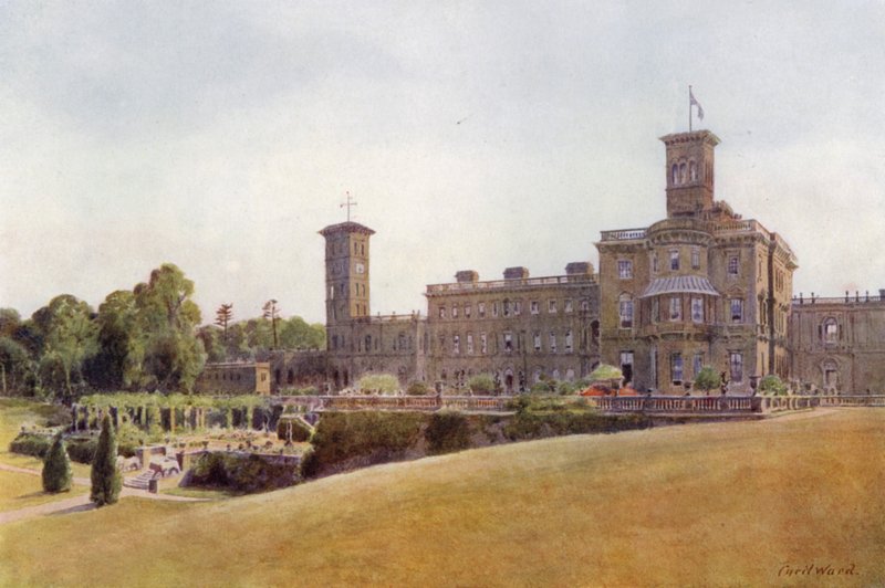 Osborne House and Terraces (färg litho) av Cyril Ward