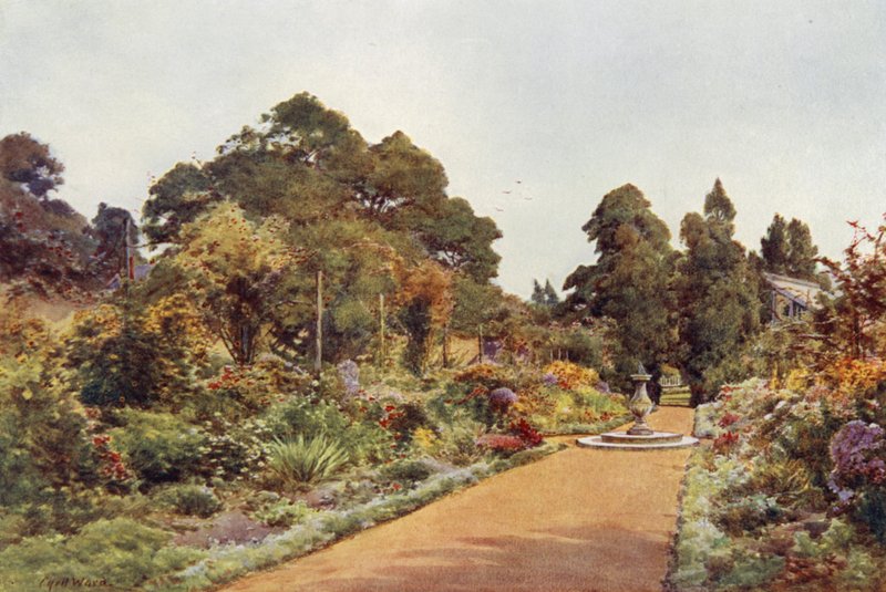 The Centre Walk, Claremont, ser norrut (färg litho) av Cyril Ward