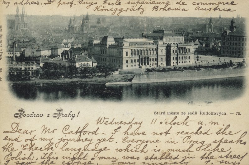 Vykort som visar en allmän bild av Prag av Czech Photographer