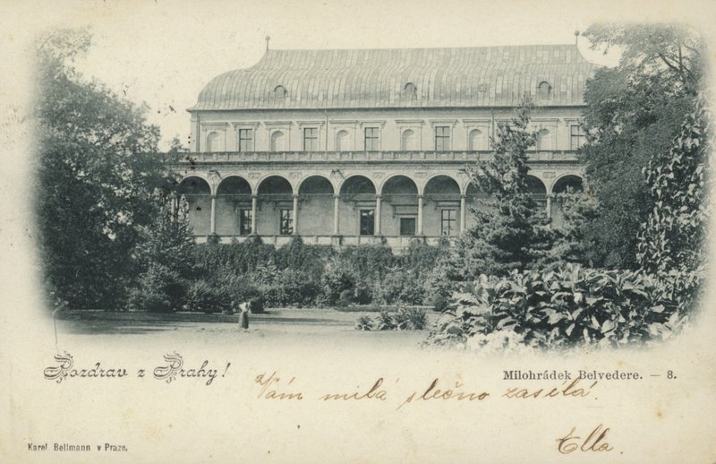 Vykort föreställande Milohradek Belvedere av Czech Photographer
