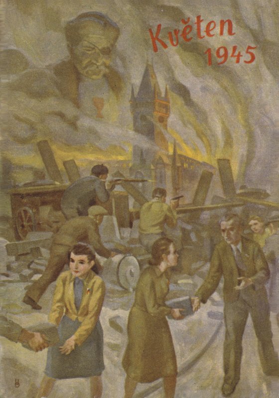 Människor i Prag som hjälpte varandra och slogs i maj 1945. av Czech School