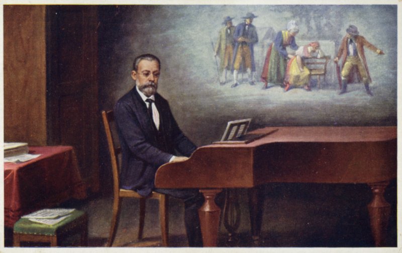 Porträtt av Bedrich Smetana av Czech School