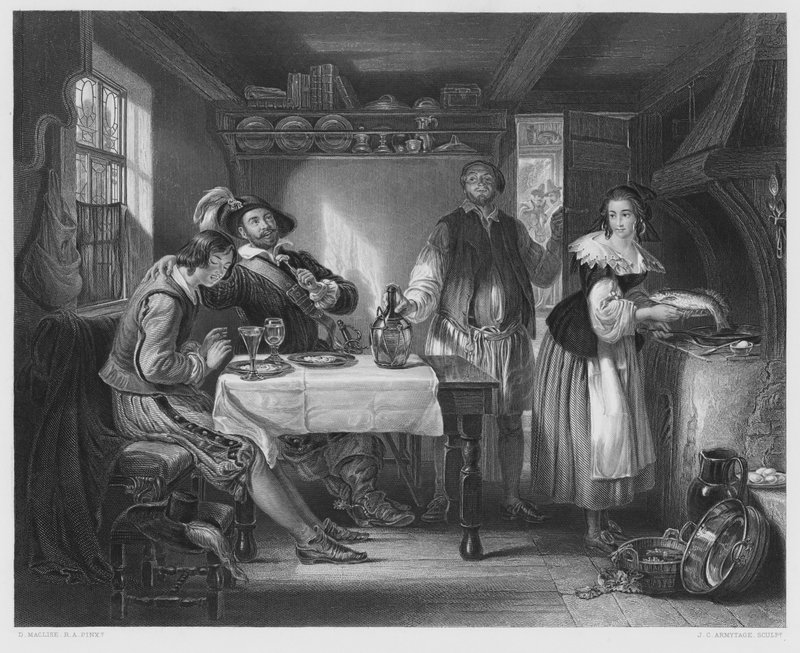 Gil Blas på Pennaflor, från bilden i Kungliga Samlingen (gravyr) av Daniel (after) Maclise