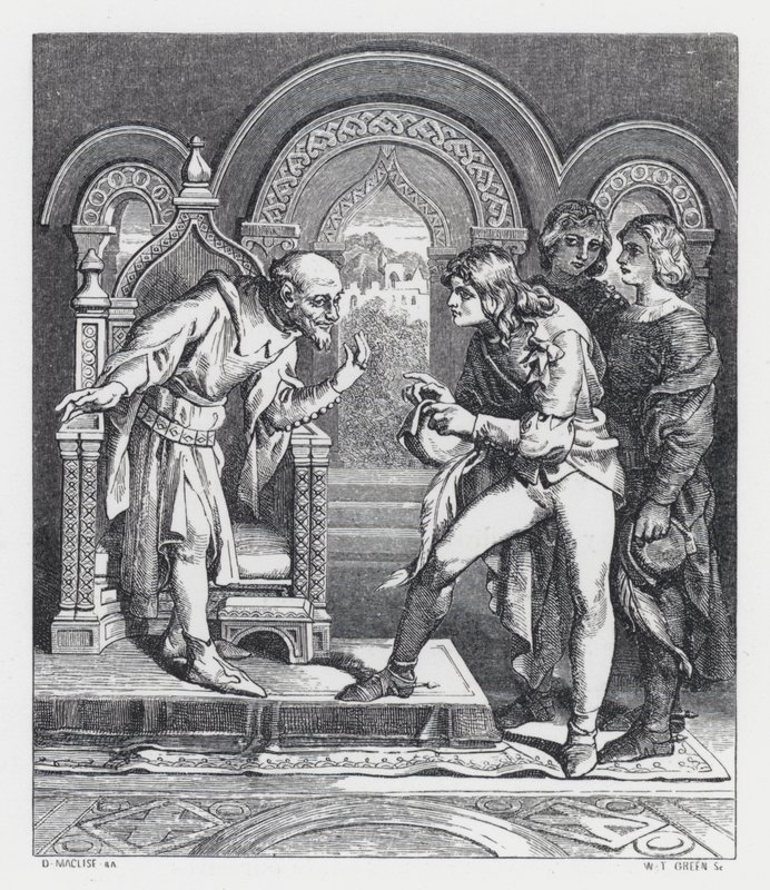 Illustration till Tennysons dikt, The Princess (gravyr) av Daniel (after) Maclise