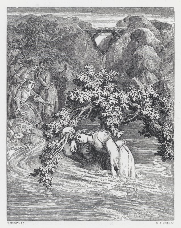 Illustration till Tennysons dikt, Prinsessan (gravyr) av Daniel (after) Maclise