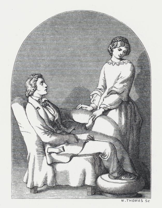 Illustration till Tennysons dikt, Prinsessan (gravyr) av Daniel (after) Maclise
