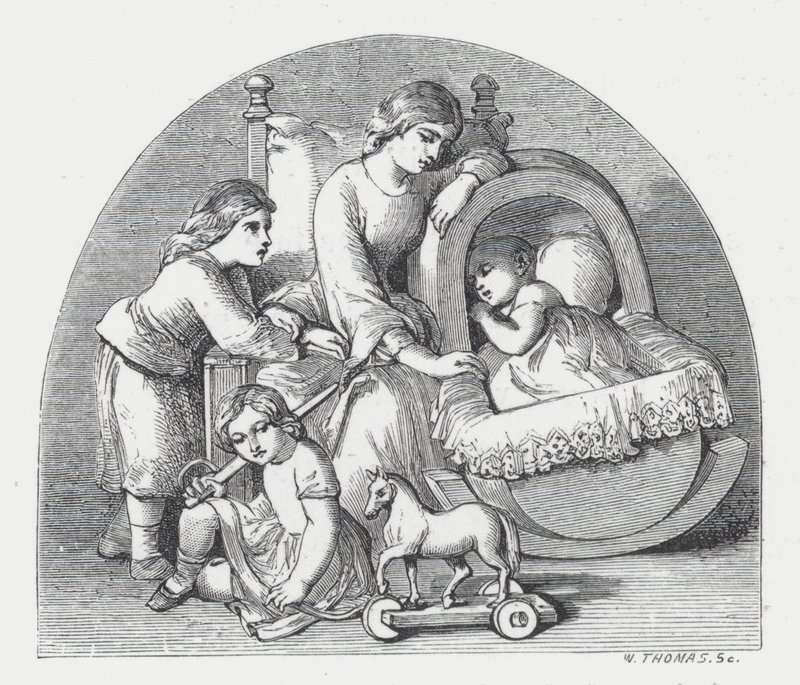 Illustration till Tennysons dikt, Prinsessan (gravyr) av Daniel (after) Maclise
