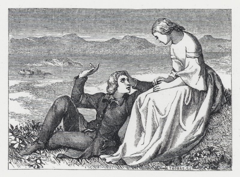 Illustration till Tennysons dikt, Prinsessan (gravyr) av Daniel (after) Maclise
