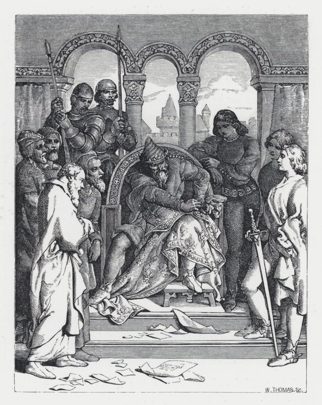 Illustration till Tennysons dikt, Prinsessan (gravyr) av Daniel (after) Maclise