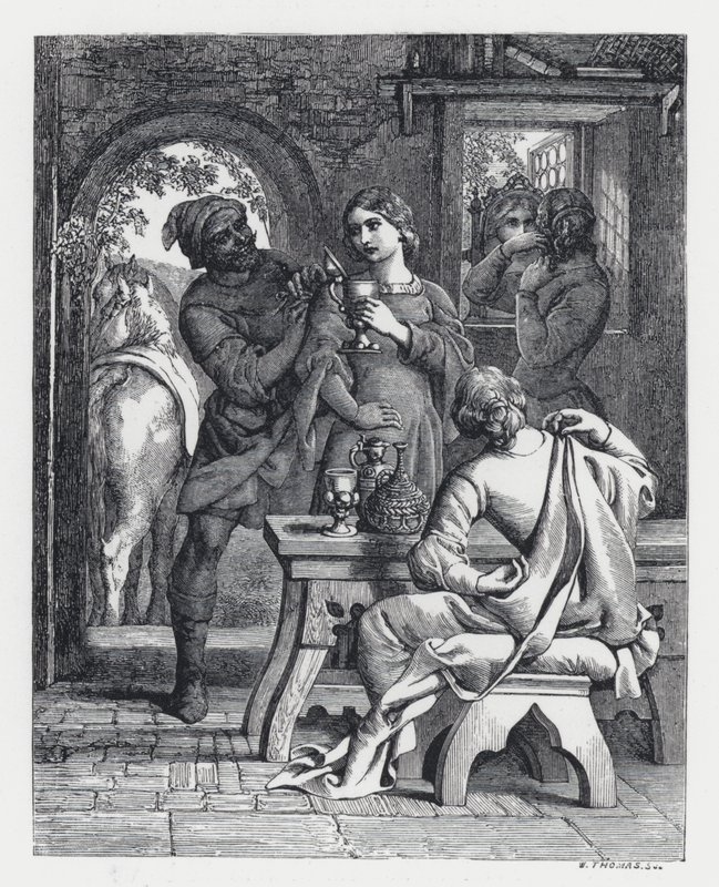 Illustration till Tennysons dikt, The Princess (gravyr) av Daniel (after) Maclise