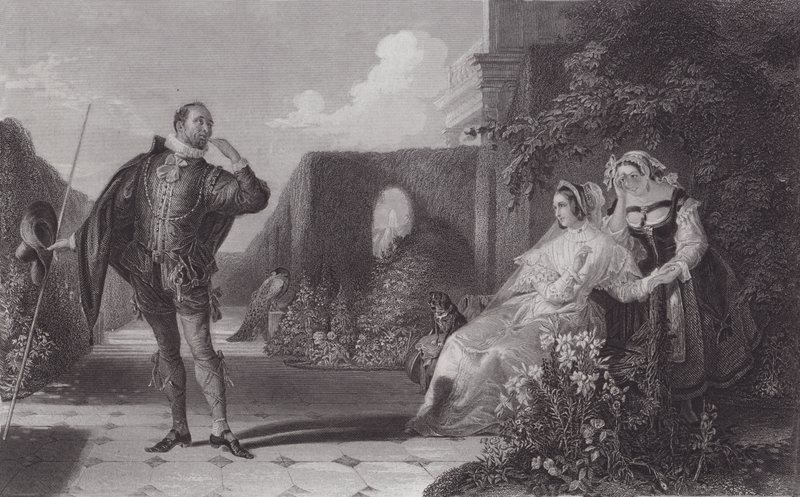 Malvolio, tolfte natten (gravyr) av Daniel (after) Maclise