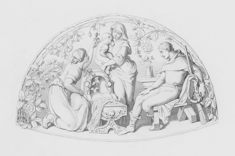 Shakespeare, The Infant (gravyr) av Daniel (after) Maclise