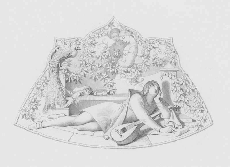 Shakespeare, Älskaren (gravyr) av Daniel (after) Maclise