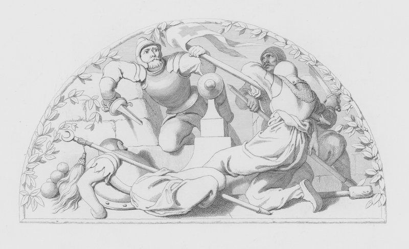 Shakespeare, Soldaten (gravyr) av Daniel (after) Maclise