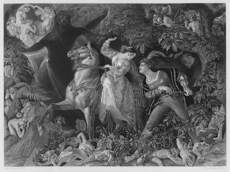 Undine, från bilden i Kungliga Samlingen (gravyr) av Daniel (after) Maclise