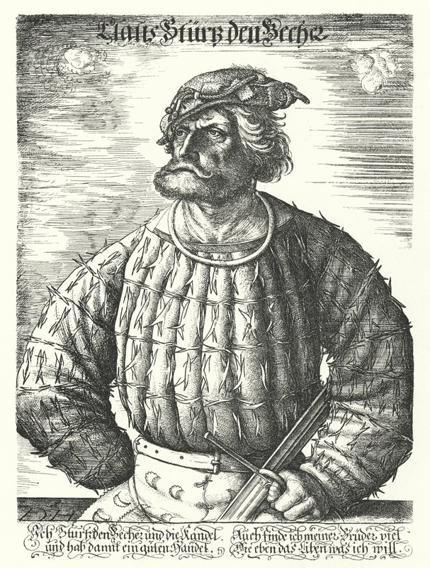 Kunz von der Rosen, hovnarr av den helige romerske kejsaren Maximilian I av Daniel Hopfer