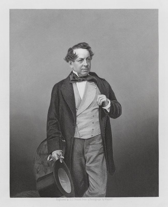 John Baldwin Buckstone, engelsk skådespelare och pjäsförfattare (gravyr) av Daniel John. Pound