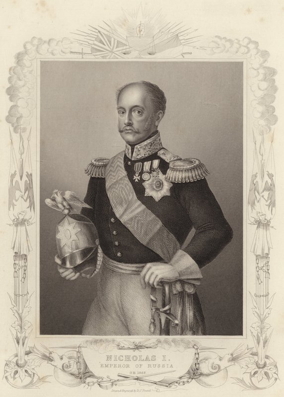 Tsar Nikolaj I, kejsare av Ryssland (gravyr) av Daniel John. Pound