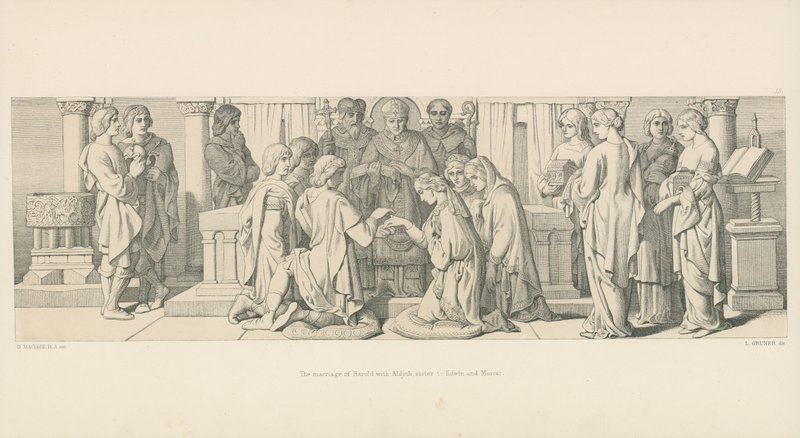 Harolds äktenskap med Aldyth, syster till Edwin och Morcar av Daniel Maclise