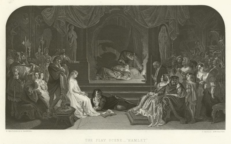 Lekscenen i Hamlet av Daniel Maclise