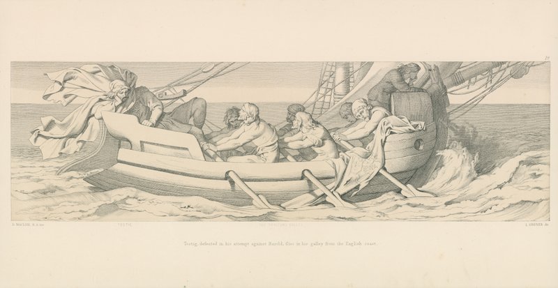 Tostig, besegrad i sitt försök mot Harold, flyger i sin galär från den engelska kusten av Daniel Maclise