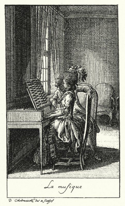 Musik (gravyr) av Daniel Nikolaus (after) Chodowiecki